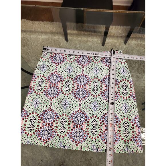 Talbots Womens Multicolor Kaleidoscope Print Cotton Side Zip Mini Skirt Size 14P - Picture 7 of 8